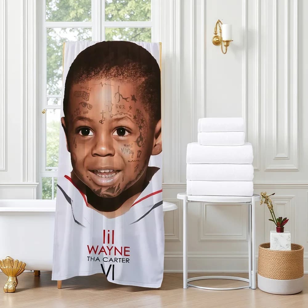 Rapper Lil Wayne Asciugamano Spiaggia Piscina ad asciugatura rapida Asciugamani da campeggio Viaggio Morbido regalo Palestra Doccia Sport