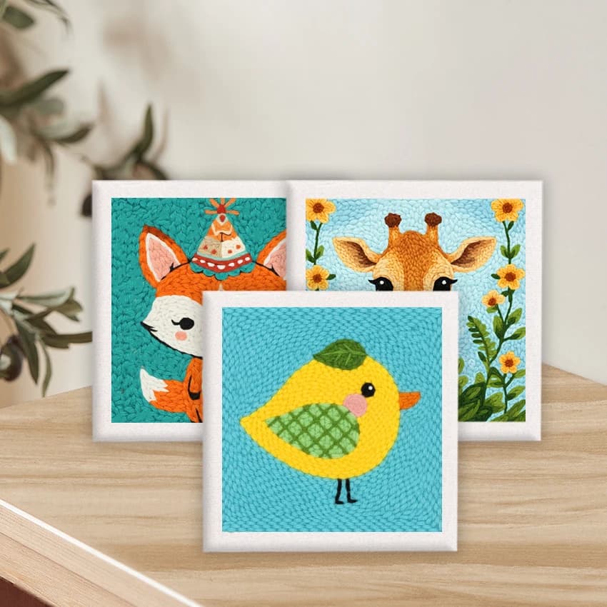 RUOPOTY Bird Punch Needle Kits Original Gifts Diy Gift Animal Punch Needle Kits Adults Beginner Handiwork Art Embroidery Pattern
