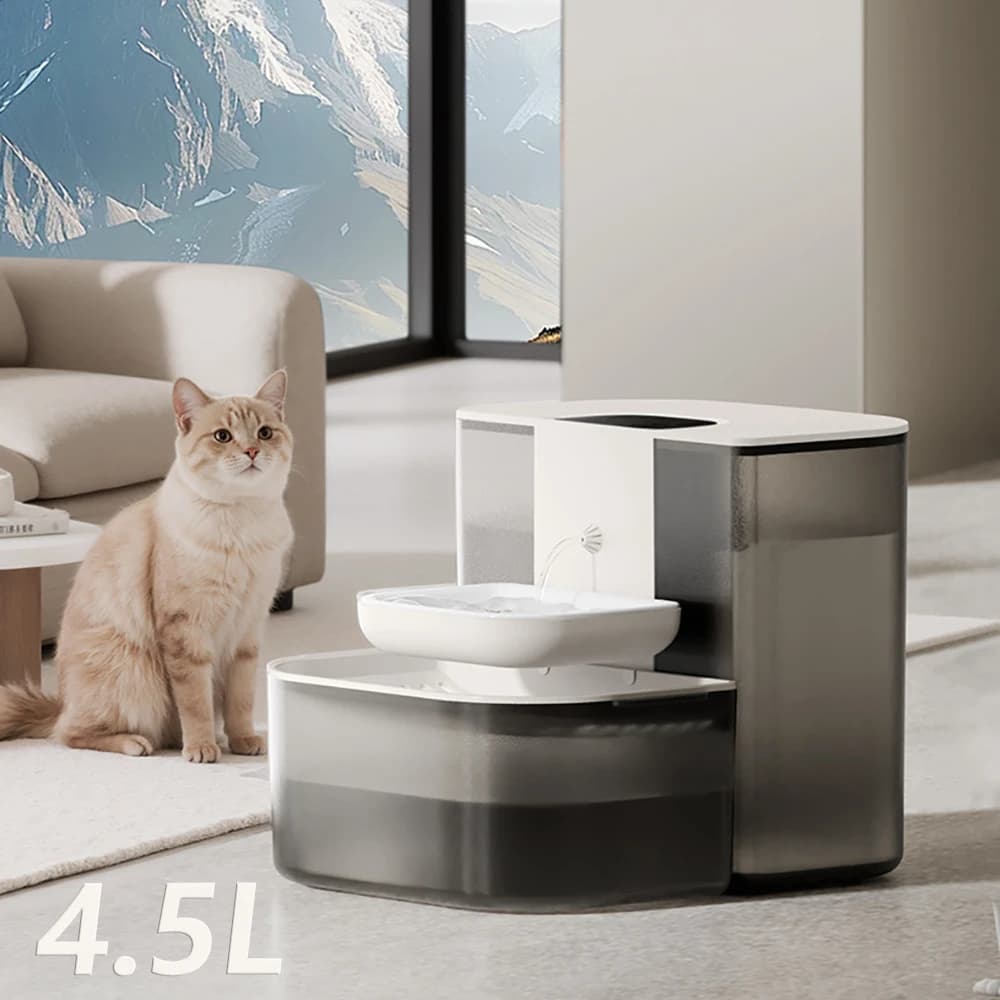 4.5L Smart Dump Pet Distributore di Acqua Telecomando Automatico Senza Fili Bevitore di Acqua Gatto Alimentatore di Acqua Gattino Fontana di Riscaldamento