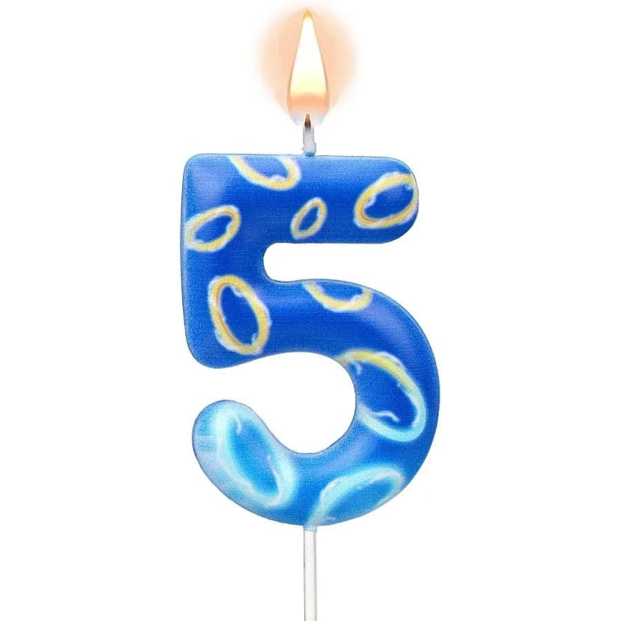 Candela con numero Candela di compleanno blu Candela di compleanno a tema anime Candele di cartoni animati Topper per torta per decorazione di compleanno a tema ragazzi