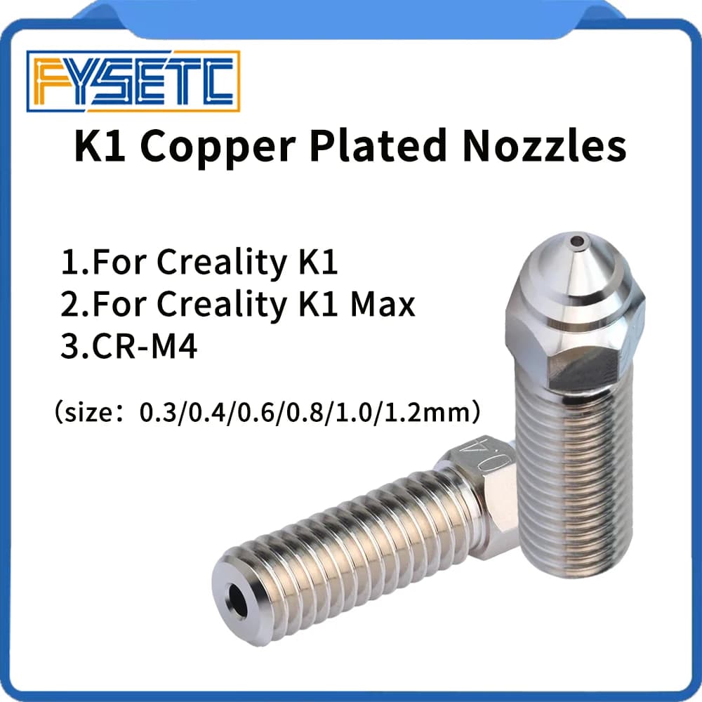 Per Creality Ender 3 V3 KE K1/k1 Max ugelli placcati in rame 0.3/0.4/0.6/0.8/1.0/1.2mm per K1