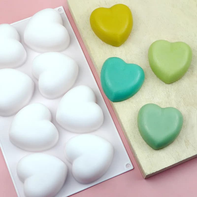 8 pezzi cuore d'amore stampo per sapone in silicone candela fatta a mano kit fai da te cioccolato ghiaccio sapone gesso resina decorazione torta strumenti di cottura