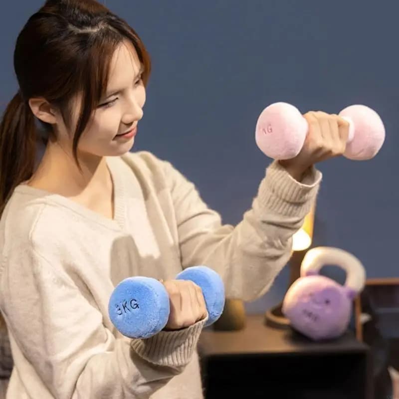 Infant Developmental Toy Soft Dumbbell Toy Throw Pillow For Newborns Baby Shower