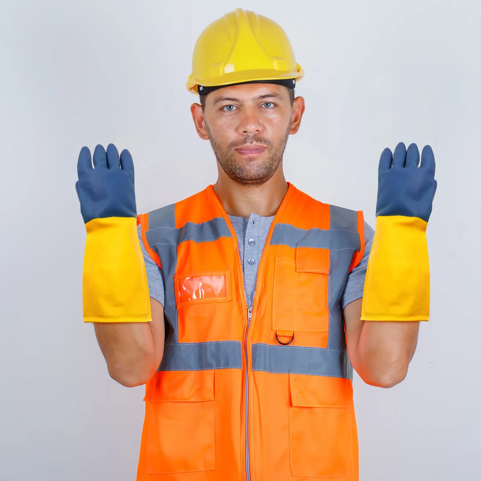 1Pair Waterproof Wear Resistant Latex Gloves Anti-Acid Work Gardening Safety Non Slip Protective Gloves Rose Pruning Gloves,