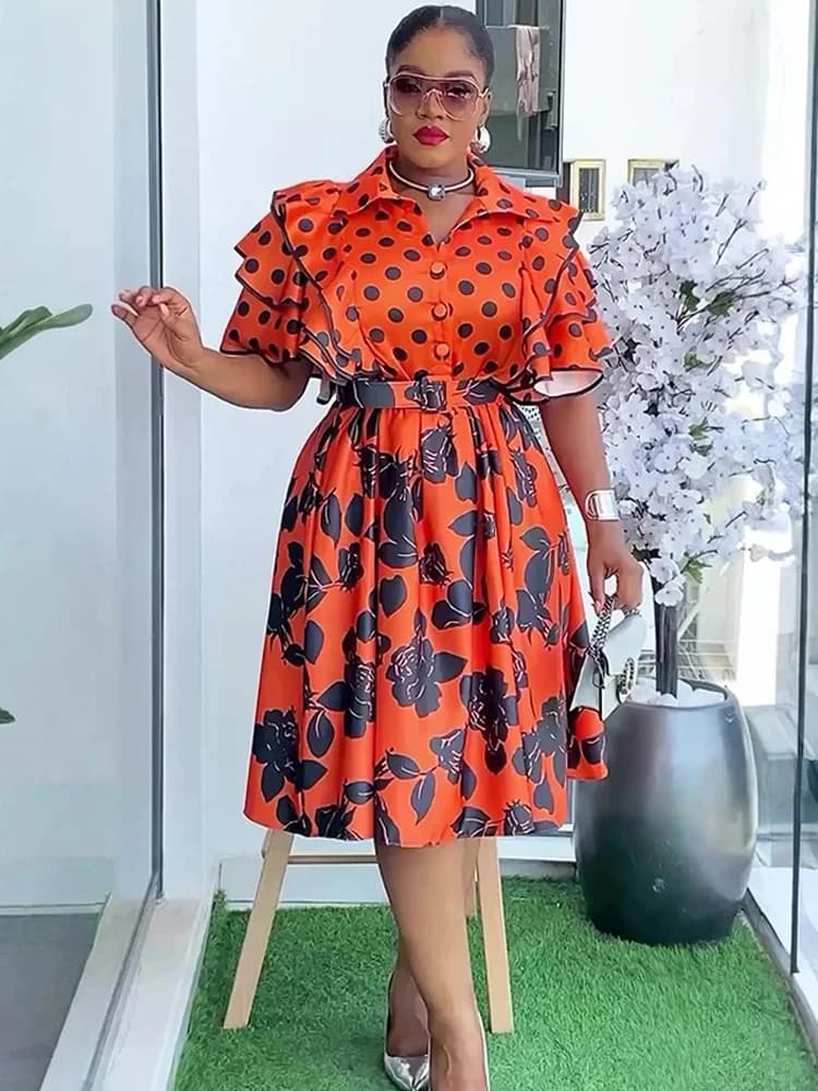Abiti da Sposa e da Festa per Donna 2026 Primavera, Abito Midi con Maniche a Volant, Elegante Tuta da Ufficio per Signore, Abiti Africani Dubai