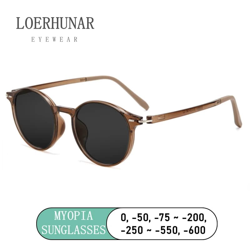 Fashion Myopia Sunglasses Round Style Male Sunglasses Female Driver's Ultraviolet-proof UV400 Sun Glasses Diopter Myopia Goggles