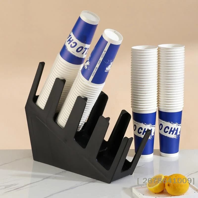 ⚑Plastics Cup Holder Milktea Coffee Cup Dispenser Household Tea Cup Organizer Countertop Cups Rack Plastic Integrated Cup Holder