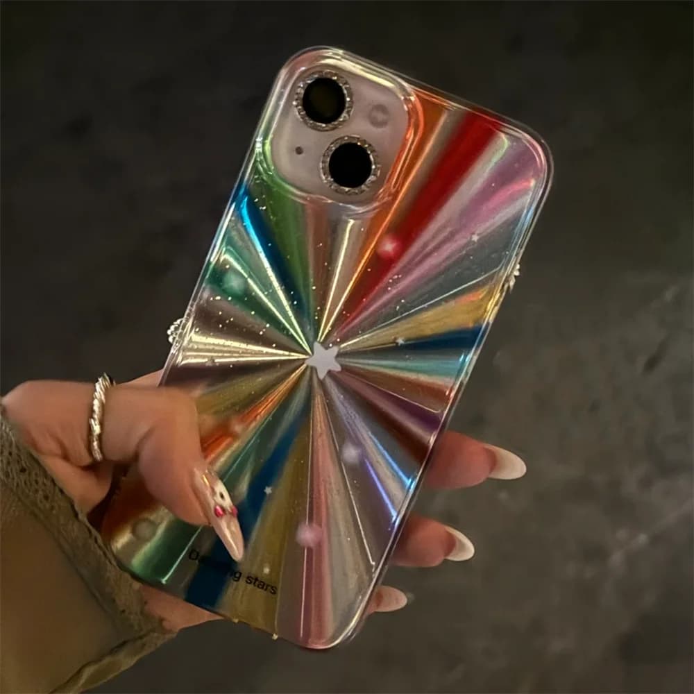 Custodia per telefono colori arcobaleno per iPhone 16 16E 15 Pro Max 14 11 13 Mini 12 XR 8 7 Plus X XS Cover