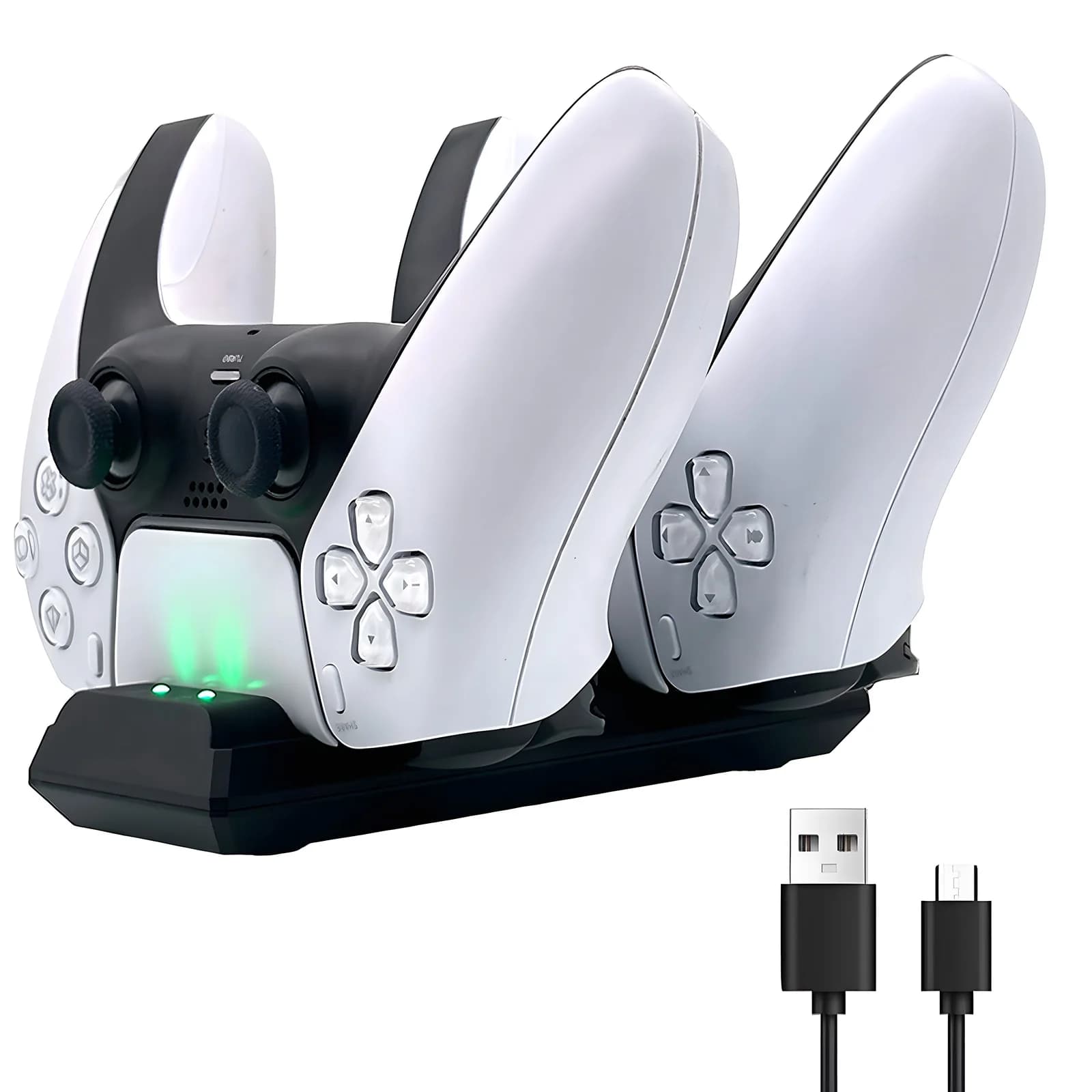 Stazione dock di ricarica per controller wireless per caricabatterie rapido a doppia base USB Type-C per joystick Sony PS5 per accessori per gamepad PS5
