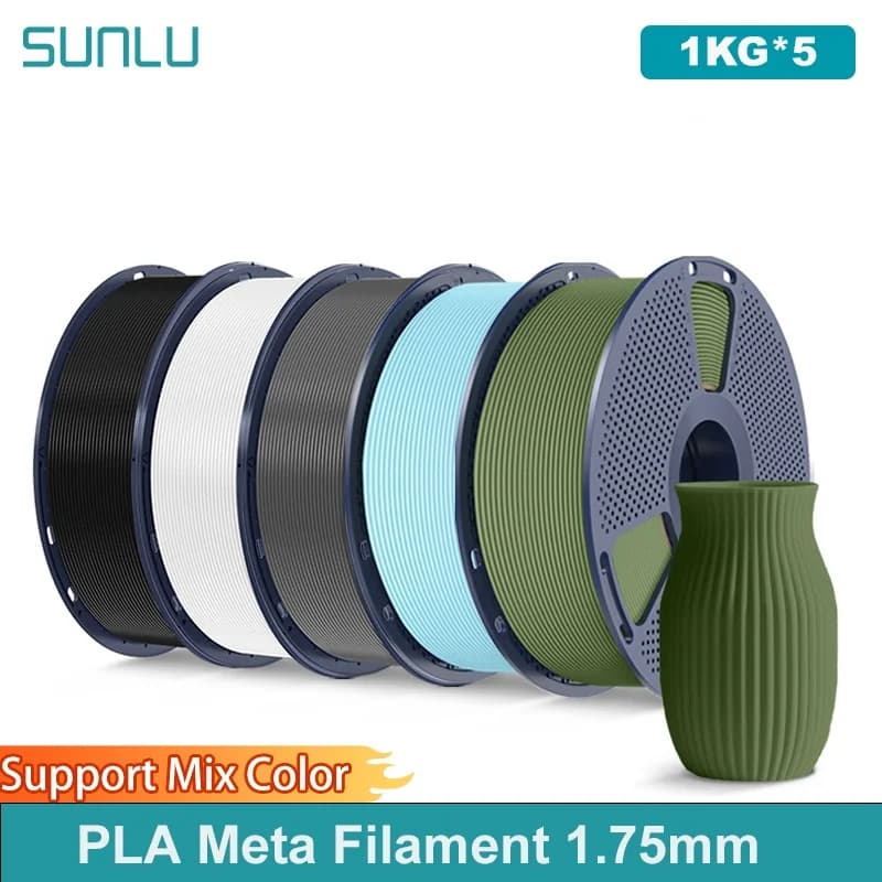 SUNLU 5KG PLA Meta Filament 1,75mm 1000g 3D Printer ordered 3D Filament wrapped for 3D printer and 3D pen