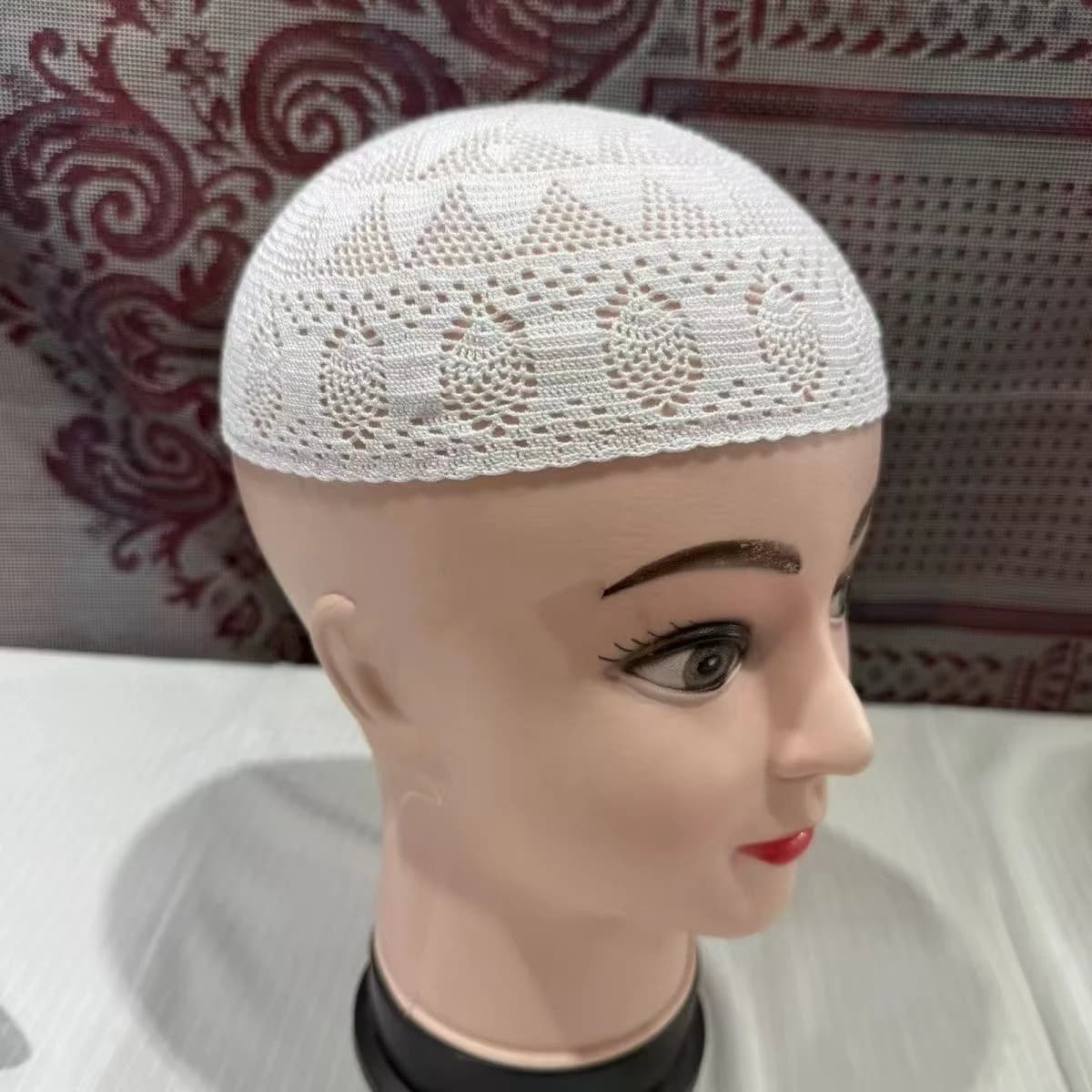 Cappelli Musulmani da Uomo, Copricapo da Preghiera, Cappello Kufi in Maglia a Rete, Kippah Islamico, Arabia Saudita, Ebraico, Estivo 0774