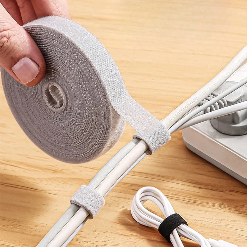 Organizzatore di Cavi Portatile da 12mm, Supporto per Cavi Dati, Dispositivo per la Conservazione dei Cavi, Fascetta in Velcro per la Gestione dei Cavi, Uso Quotidiano Domestico