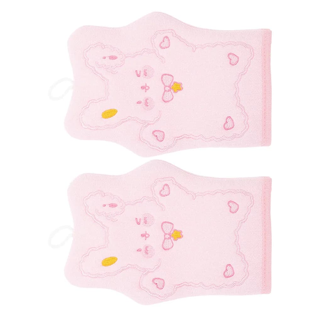 2 Guanti Esfolianti a Forma di Coniglio per Pulizia Profonda, Guanti Scrub per Bagno, per Bambini e Adulti, per Casa e Viaggio
