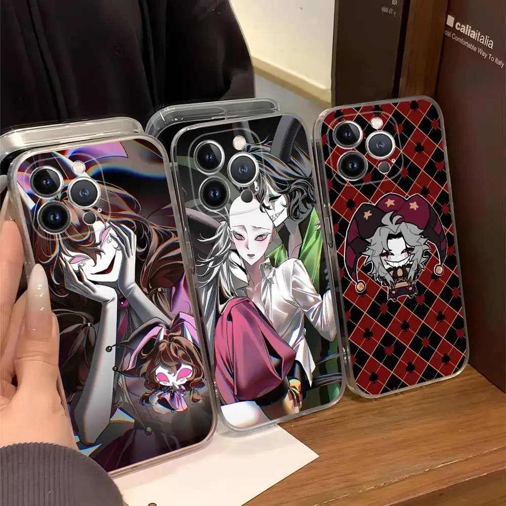Black Transparent Soft Case with Metal Bands H-His I-Infernal M-Majesty for iPhone 16 15 14 13 12 11 Pro Max Plus