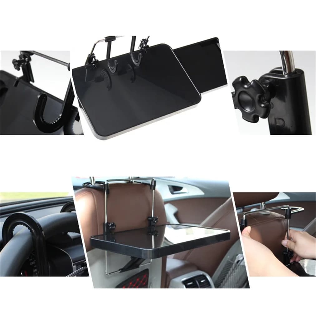 Supporto per Laptop da Auto, Tavolino Multifunzione Pieghevole per Sedile e Volante, Portabevande e Vassoio da Pranzo