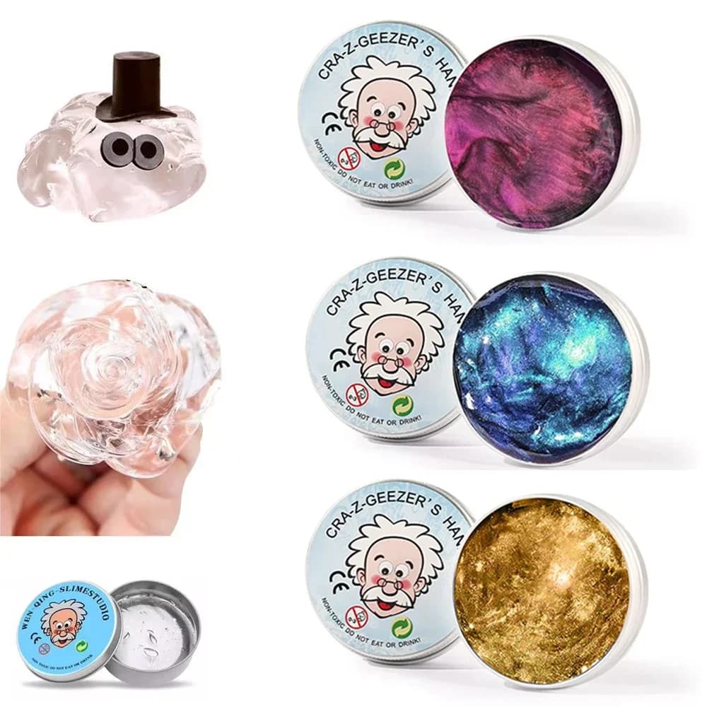 M DIY Reusable Putty Liquid Crystal Bouncy Slime Toy Set Kid Safe Mud Stress Relief Toys Color Clay Handmade Handgum Playdough