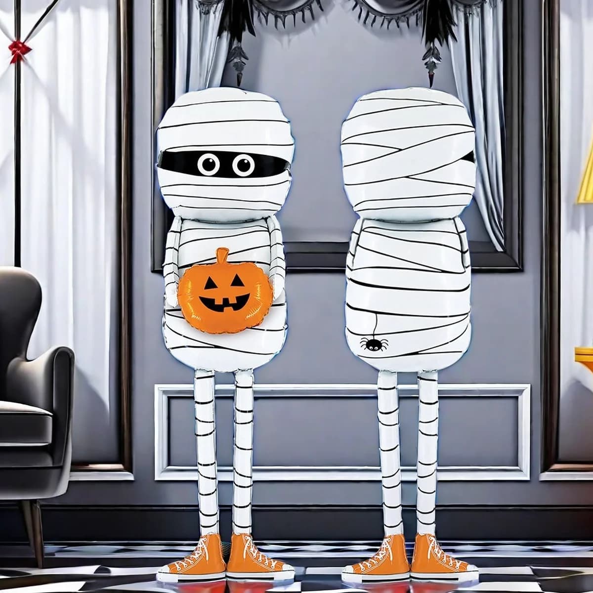 1PC Halloween Mummia Palloncini Gonfiabili Dolcetto o scherzetto Fantasma Foil Decorazioni per Feste per Bar Giardino di Casa Decorazione FAI DA TE Puntelli