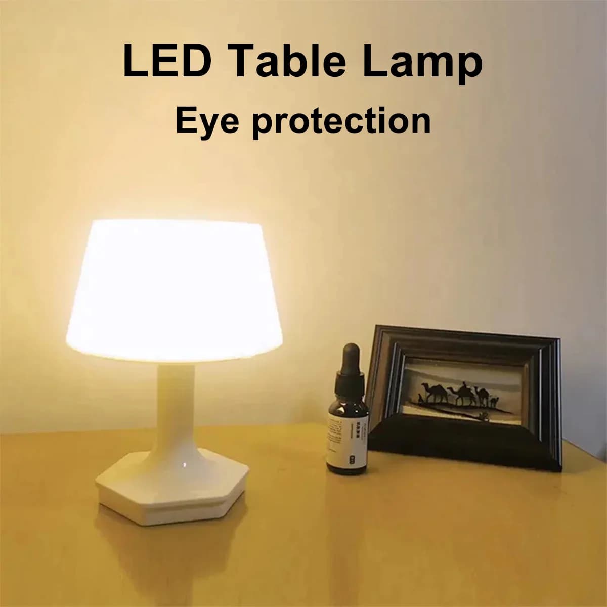 Lampada da scrivania per camera Luce a LED Proteggi gli occhi Lampada da scrivania Lampada da lettura per camera da letto Luminosità regolabile Lampada per camera da letto per uso domestico Ricaricabile