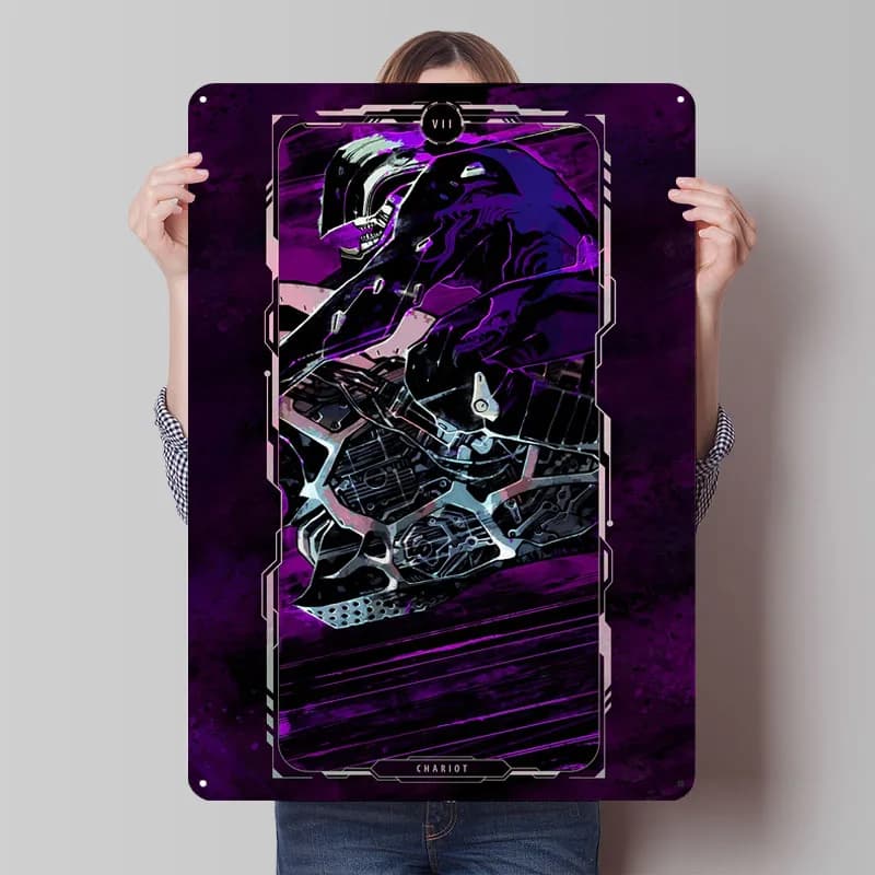 Cartelli tarocchi con poster di carro, decorazioni per la decorazione domestica, targhe in metallo personalizzabili di lusso per la decorazione della sala giochi