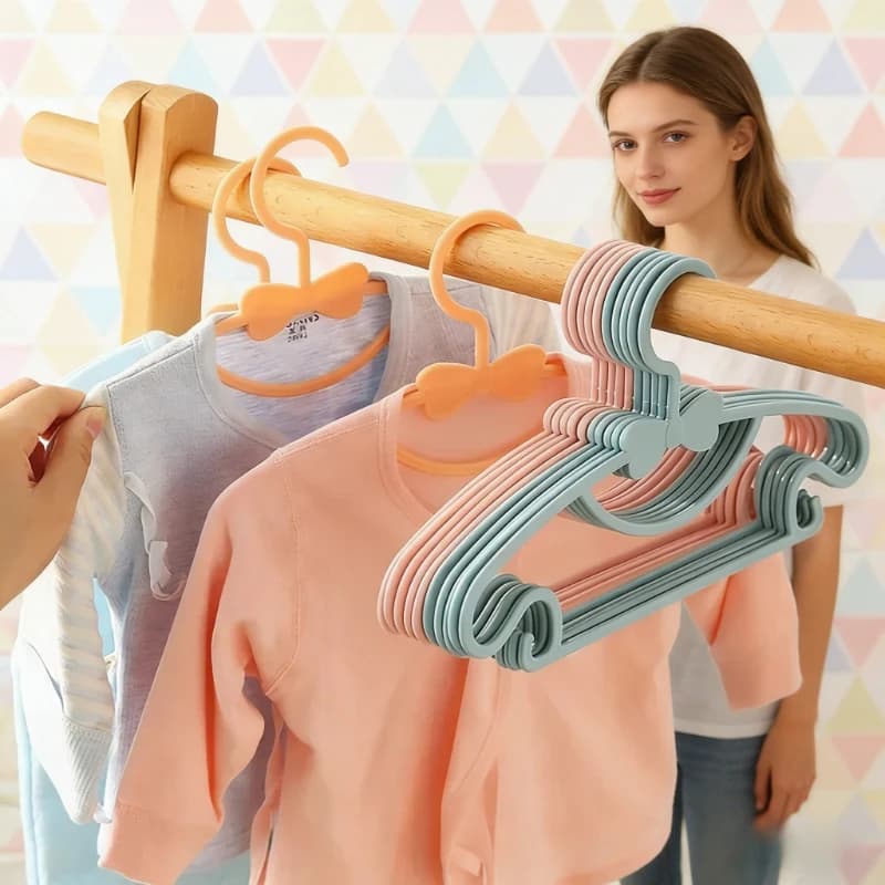 50 Pieces Plastic Clothes Hanger for Children, Room Clothes Holder, Baby and Child Coats, Home Use