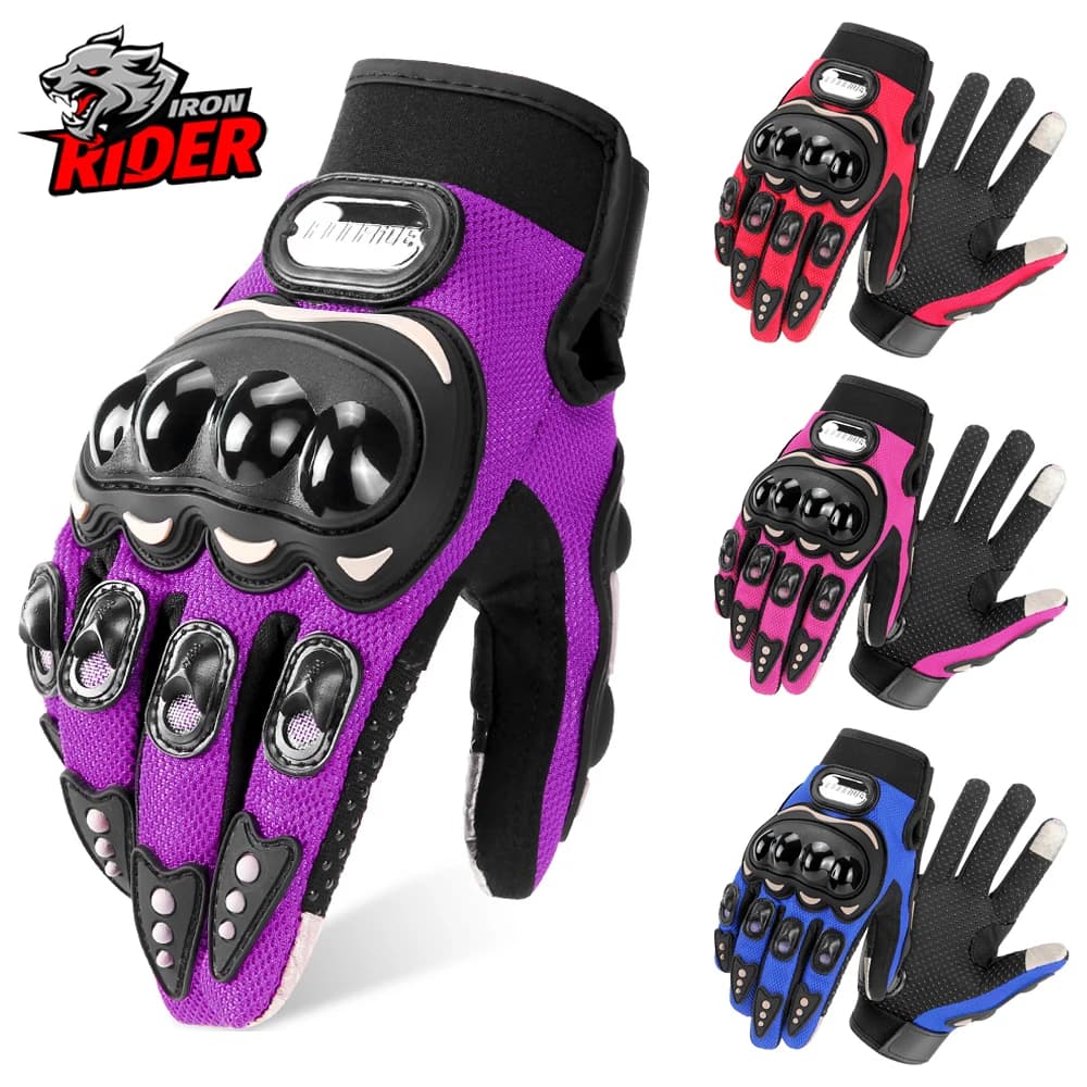 Guanti Estivi da Moto Antiurto Traspiranti con Touch Screen, Guanti da Moto Fuoristrada, Attrezzatura Protettiva per Sport all'Aperto