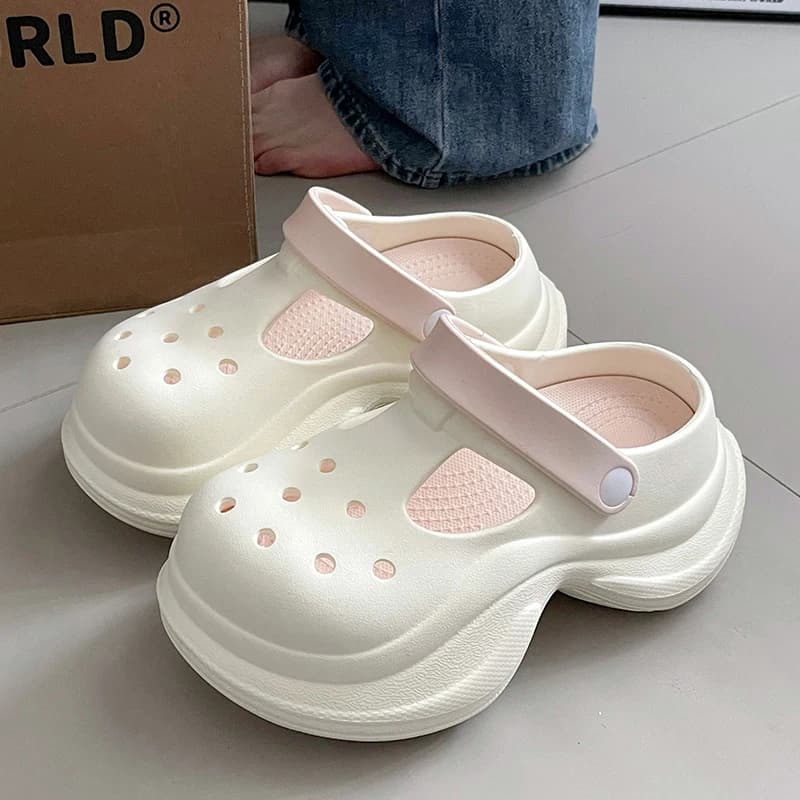 Sandali da Giardino con Piattaforma per Donne, Scarpe Antiscivolo Morbide Estive in EVA, Ciabatte da Spiaggia Femminili per Casa e Esterno con Suola Spessa