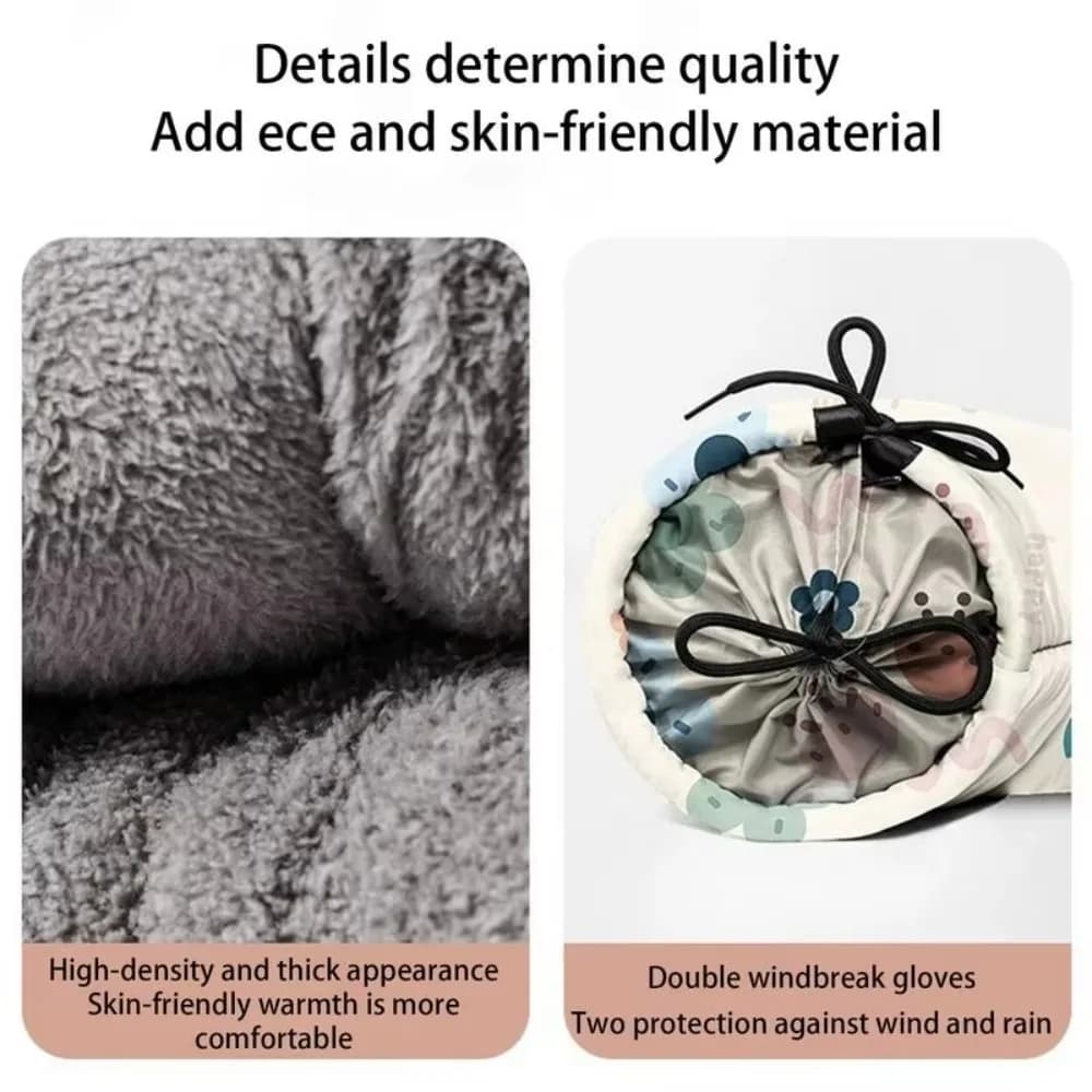 Guanti da manubrio per moto impermeabili Fodera protettiva per le mani invernale Guanti con copertura per maniglia calda Guanti da moto antivento per scooter