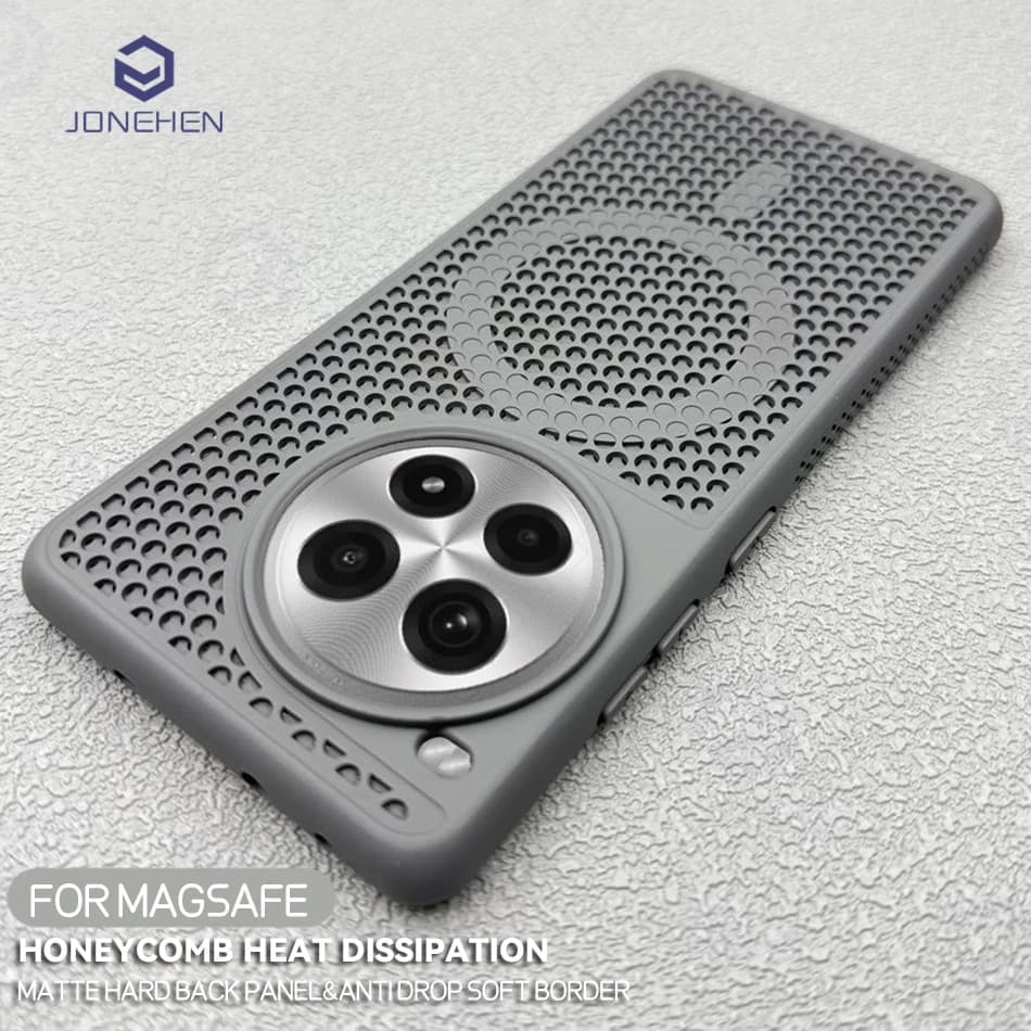 For Magsafe Breathable housing with wireless charging for Oneplus 12 One Plus 13 Ace 3 5 Pro Magnetic cover with soft frame for heat dissipation