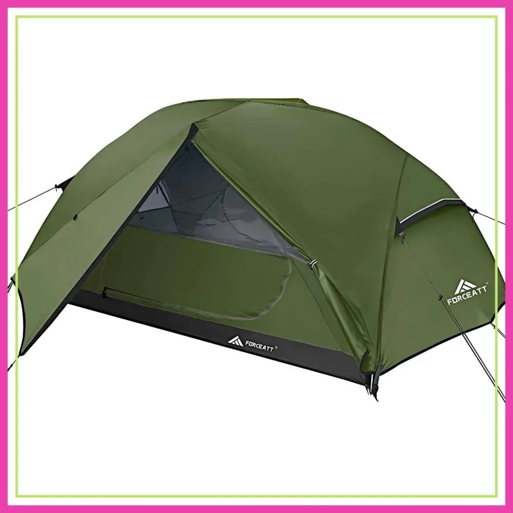 Tenda da Campeggio Impermeabile e Antivento per 2-3 Persone, Tenda Leggera con Pali in Alluminio per 3-4 Stagioni, Montaggio Rapido per Escursionismo