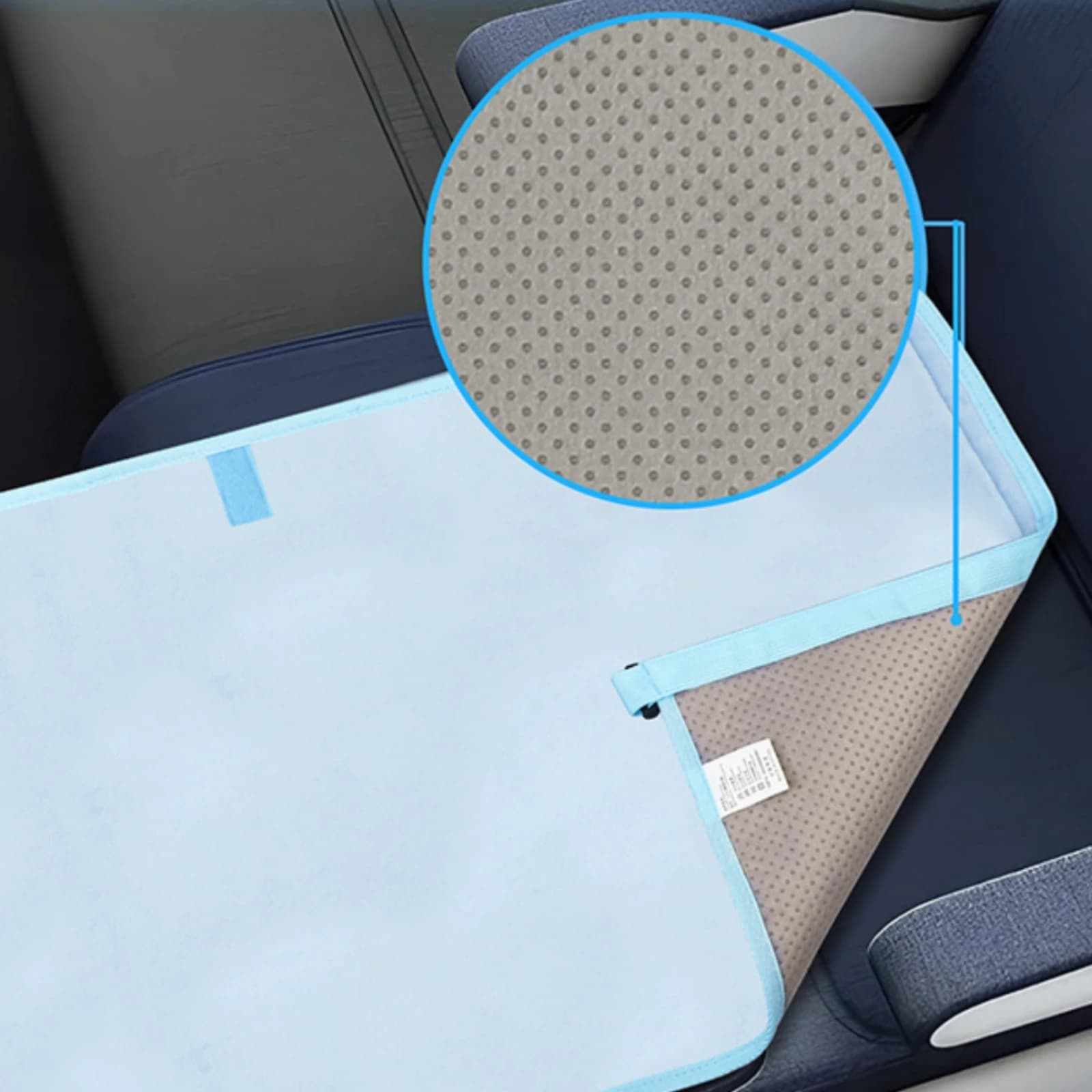 Children's Airplane Seat Extender Hook-and-Loop Fastening Airplane Seat Extender Pad Plane Footrest Anti-Slip Storage Pocket