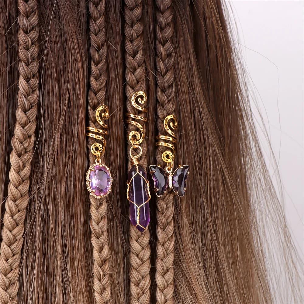 Set di 3 Fermagli per Capelli a Forma di Farfalla con Cristalli Verdi di Avventurina, Accessori per Capelli da Donna per Reiki e Guarigione