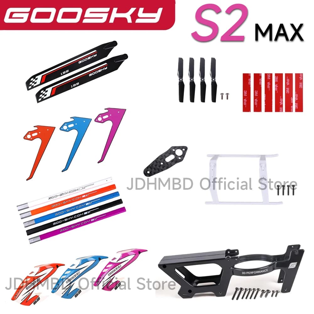 GOOSKY S2 MAX RTF 3D RC Elicottero Pezzi di ricambio Braccio di coda Atterraggio Skid Lama principale Lama di coda Baldacchino