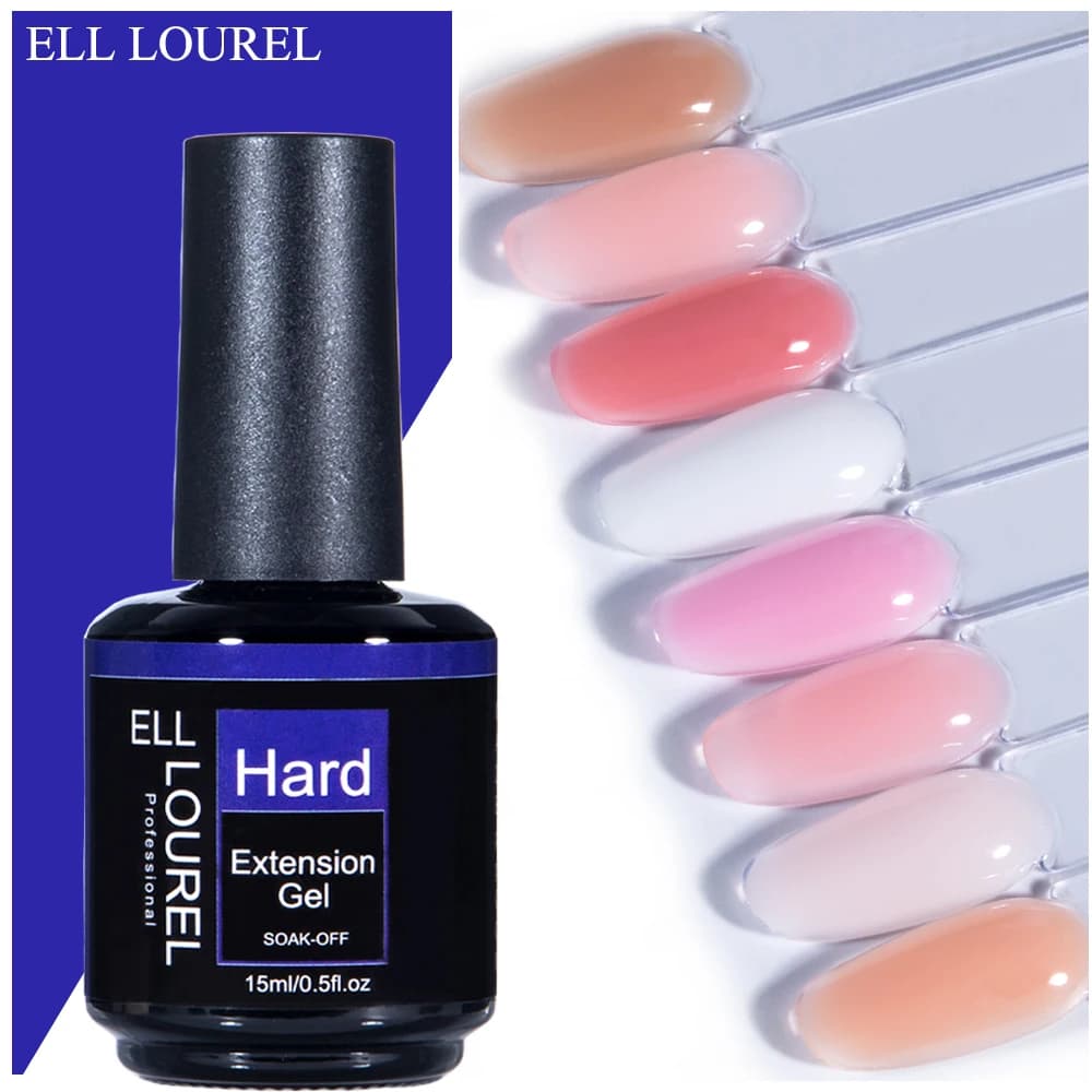 ELL LOUREL Gel per unghie Builder bianco latte per estensione in una bottiglia 15ML Smalto per unghie in gel duro poliestere trasparente rosa nudo Unghie UV Art