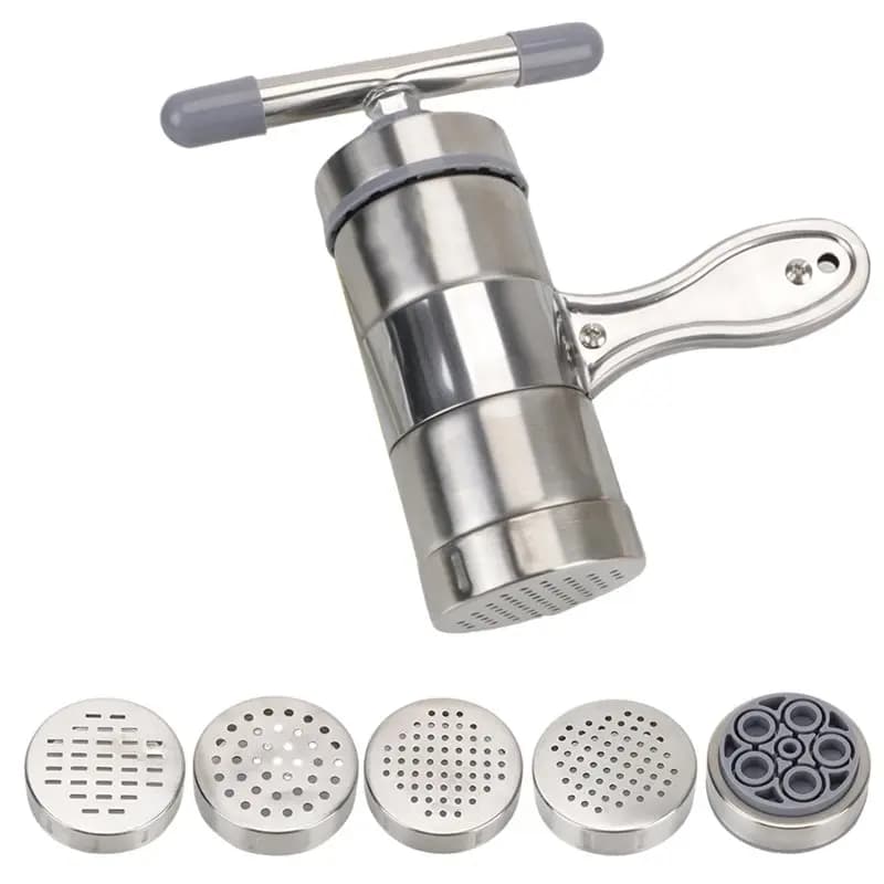 TFTP-Fruits Juicer With 5 Pressing Mould& Making Spaghetti Manual Pasta Machine Press Multifunctional Stainless Steel Maker