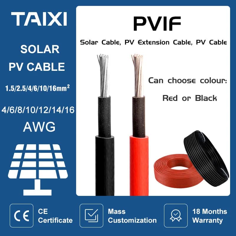Cavo fotovoltaico per pannello solare 10M/20M/5M 6mm2 4mm2 10mm2 2,5mm2 Cavo di prolunga fotovoltaico rosso nero 10 12 14 AWG