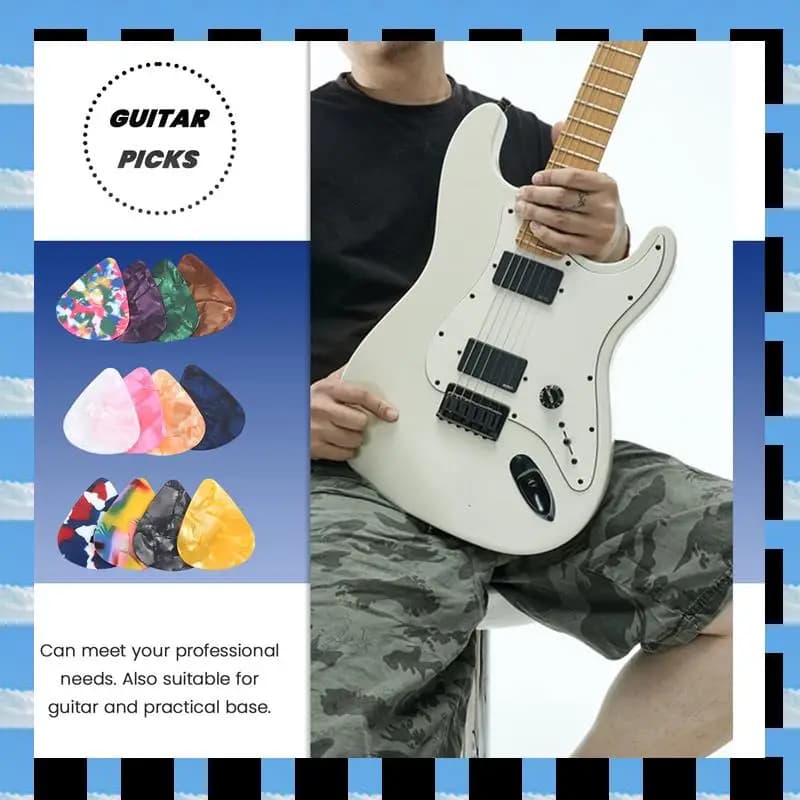 ABME Confezione da 60 plettri per chitarra colorati con arte astratta, regalo unico per chitarra per basso, chitarre elettriche e acustiche Include 0,46 mm, 0,71 m