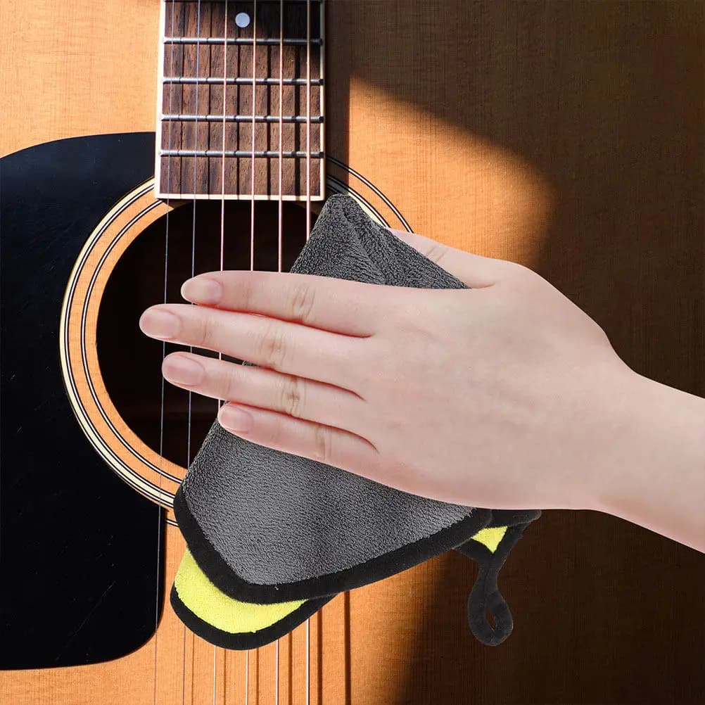 Set di 3 Panni per la Pulizia di Strumenti Musicali, Morbidi, Senza Pelucchi, Resistenti ai Graffi, per Lucidatura di Chitarra, Violino, Ukulele e Pianoforte