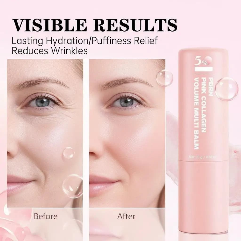 Collagen Volume Multi Balm Stick,Hydrating Anti-Aging Wrinkle Care Stick Firming Fade Fine Lines Multi Balm Volume Moisturizing