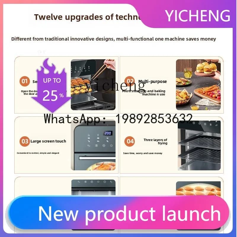 Friggitrice ad Aria Elettrica, Forno Domestico Compatto, Forno a Microonde, Macchina Tutto-in-Uno Due-Tre Funzioni