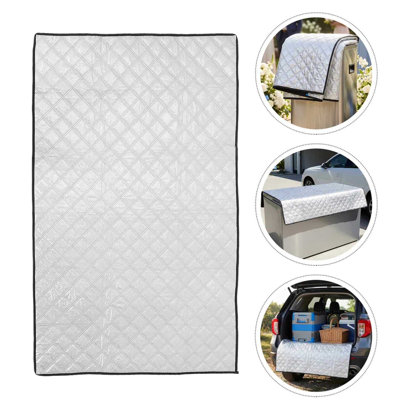 Ice Cream Freezer Cover Aluminum Foil Insulated Blanket 150x90cm Outdoor Refrigerator Heat Shield Weatherproof