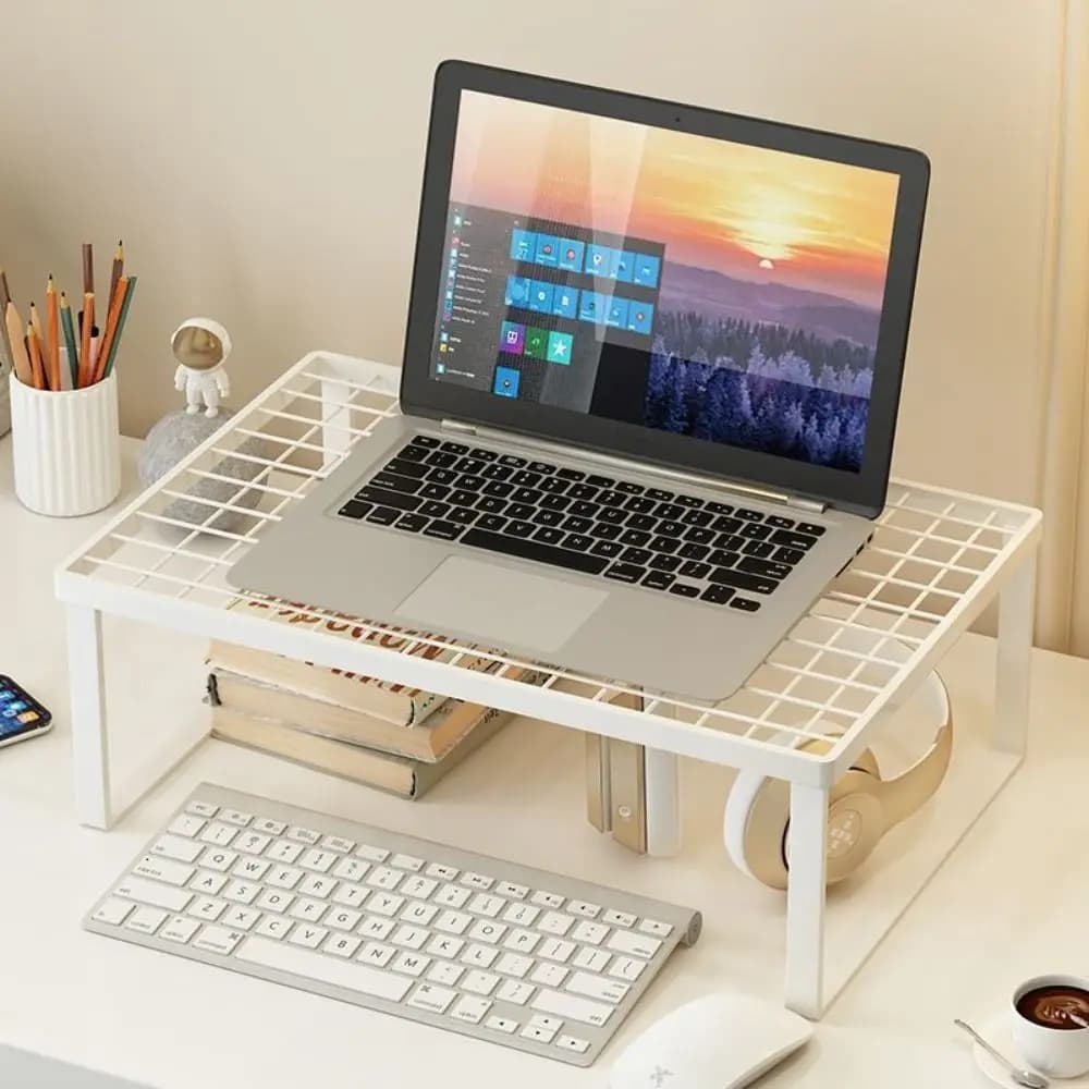 Griglia Griglia per laptop Griglia di raffreddamento Raffreddamento Nero/Bianco Supporto per rialzo per computer Staffa base per schermo portatile in metallo Computer