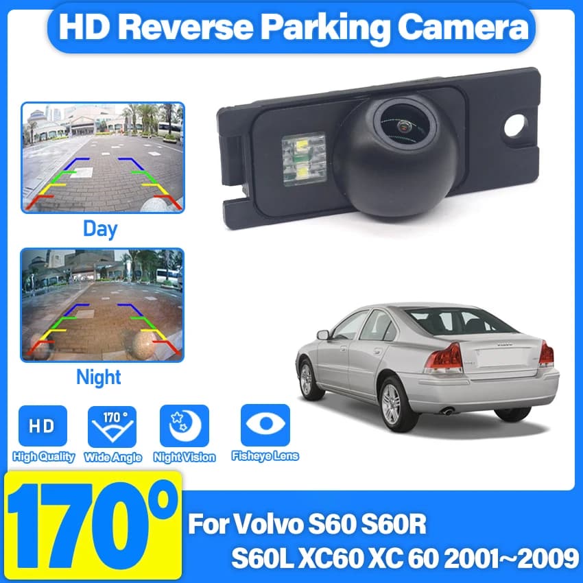 HD 1080P 170°F FishEye Rear Camera for Volvo S60R S60R S60L XC60 XC 60 2001~2005 2006 2007 2008 HD night vision