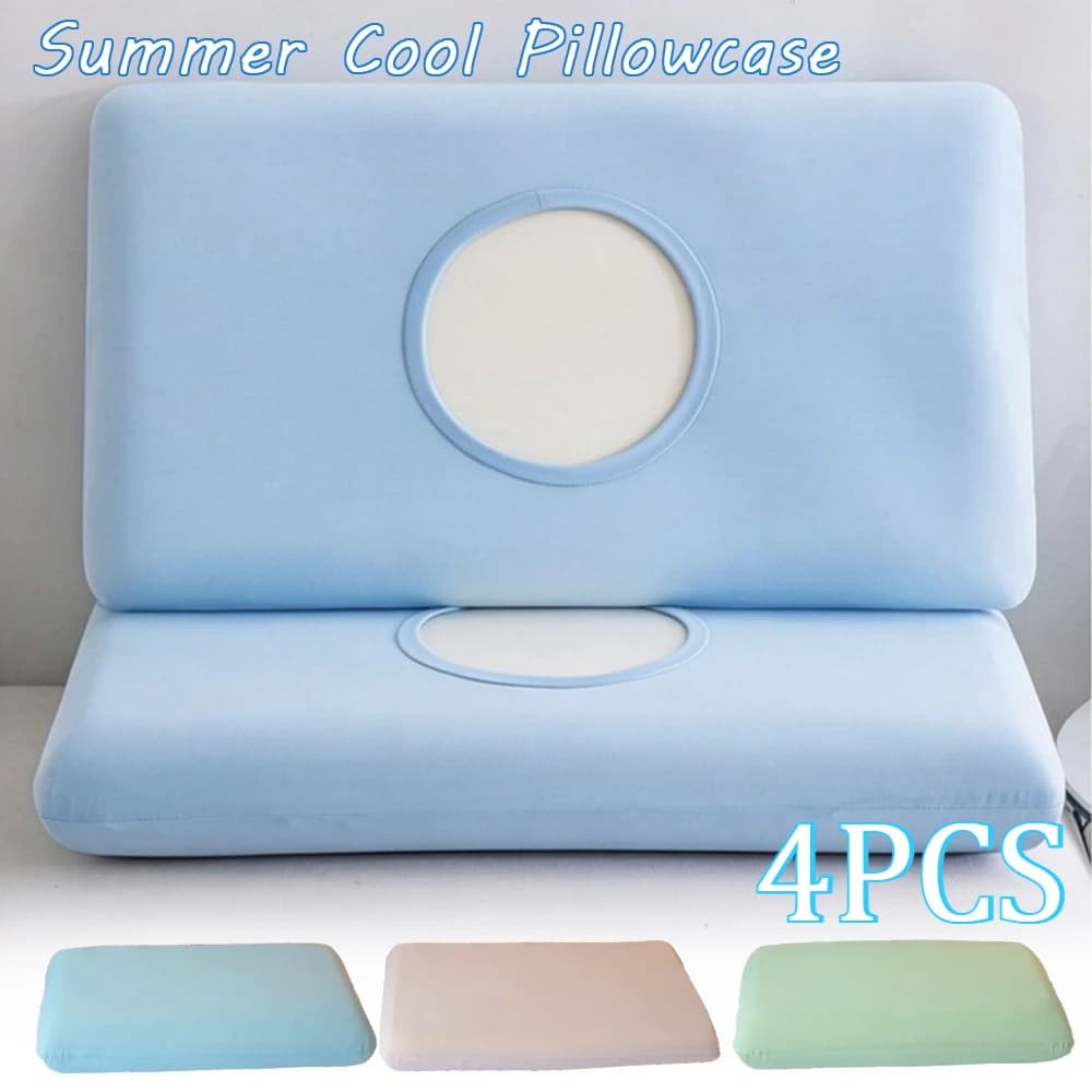 Fodera per cuscino estiva rinfrescante elastica 360 ° Copricuscino da Viaggio Lavabile, Delicato sulla Pelle, Copertura Completa, Adatto per Cuscini W30-42cm L50-70cm