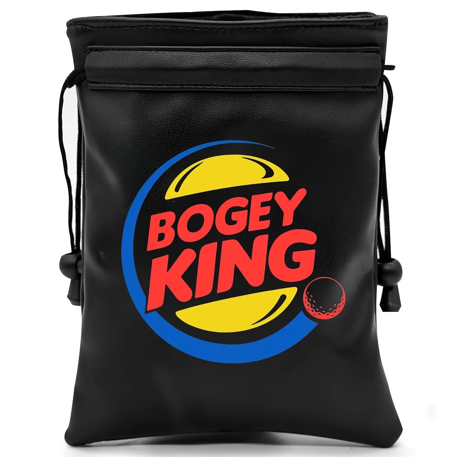 Bogey King Custodia per oggetti di valore da golf, custodia per tee da golf in pelle PU con chiusura a coulisse, accessori da golf per uomini golfisti papà
