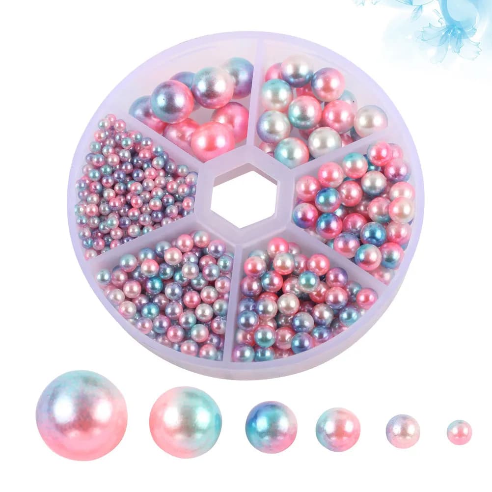 1 Scatola di Perle Decorative in Resina con Retro Piatto da Incollare per Fasce per Capelli, Abbigliamento, Borse, Accessori Fai-da-Te, Decorazioni Artigianali