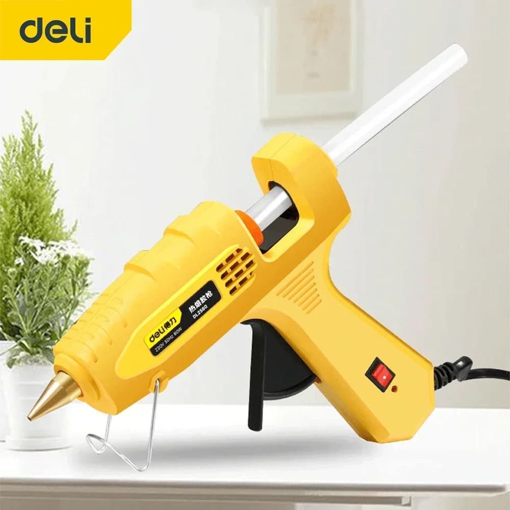 Deli 20/40/60/80W Set di pistole per colla a caldo con colla stick Mini pistole per colla industriale Strumento di riparazione della temperatura di calore termoelettrico