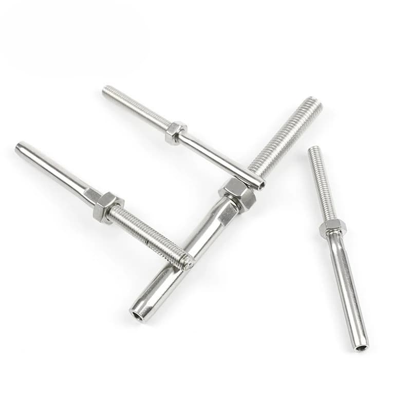 Acciaio inossidabile 316 Swage Stud Cavo metallico Filettatura destra Terminale Terminale Raccordi per fune Ringhiera per cavi Marine 2-10mm