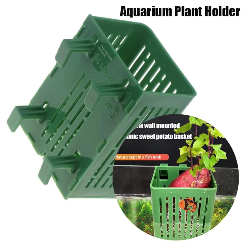 Gancio a ventosa per piante acquatiche, porta piante in plastica per acquario, cestini per piante, vaso acquatico, decorazione per acquascaping, 1 pezzo