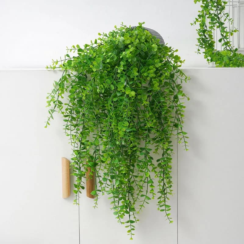 Artificial green plants of 70 cm hung leaves of edera ravanello alghe grapes flowers fake vine decoration of home garden wall
