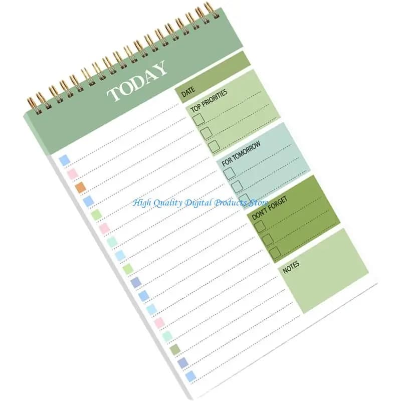 U2JE Daily Planner Twin Coil Binding Journal Notebook 104 Page Lined For Planning